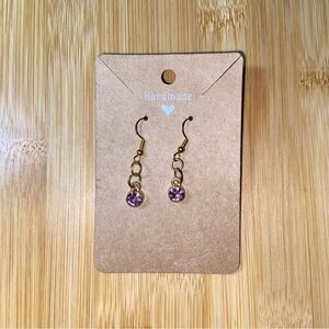 Handmade June Birthstone Dangle Gold Earrings – Alexandrite